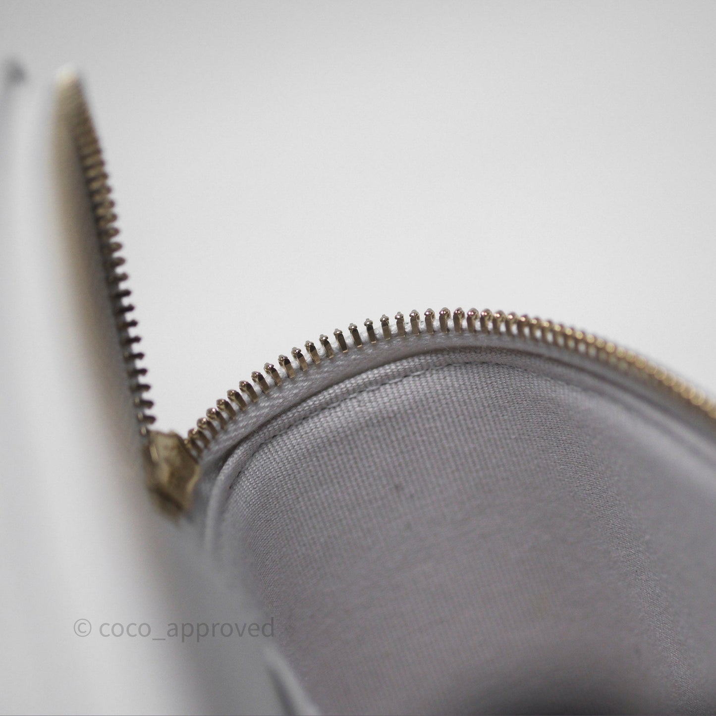 Chanel Top Handle Long Vanity with Chain Light Grey Caviar Gold Hardware