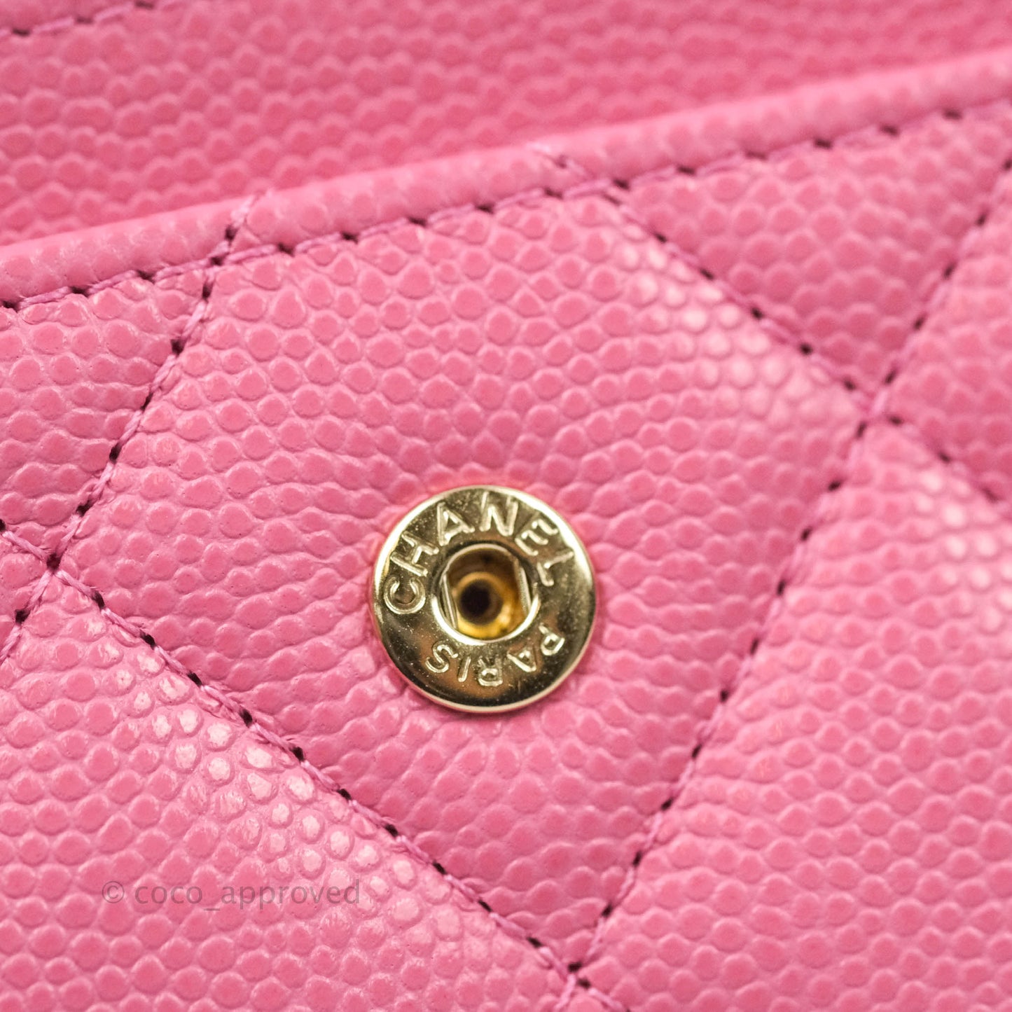 Chanel Quilted Flap Wallet Pink Caviar