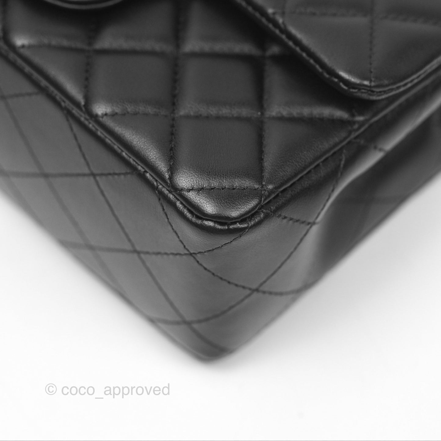 Chanel Quilted Mini Rectangular Black Lambskin Silver Hardware