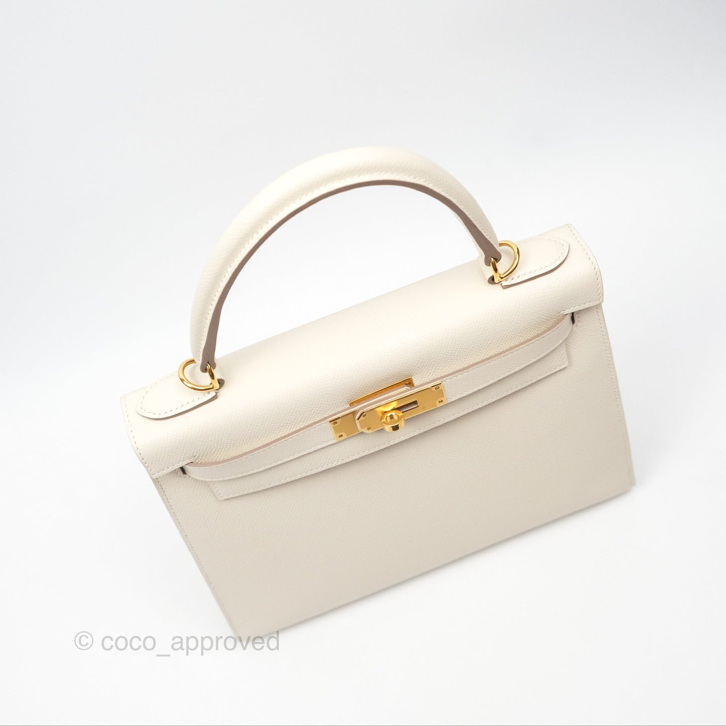 Hermès Kelly 28 Sellier Craie 10 Epsom Gold Hardware