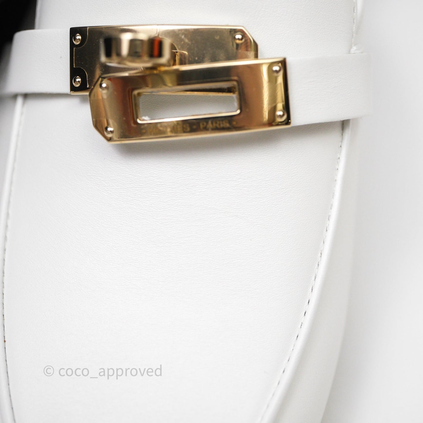 Hermès Oz Velvet Mules White Calfskin Gold Hardware Size 36.5