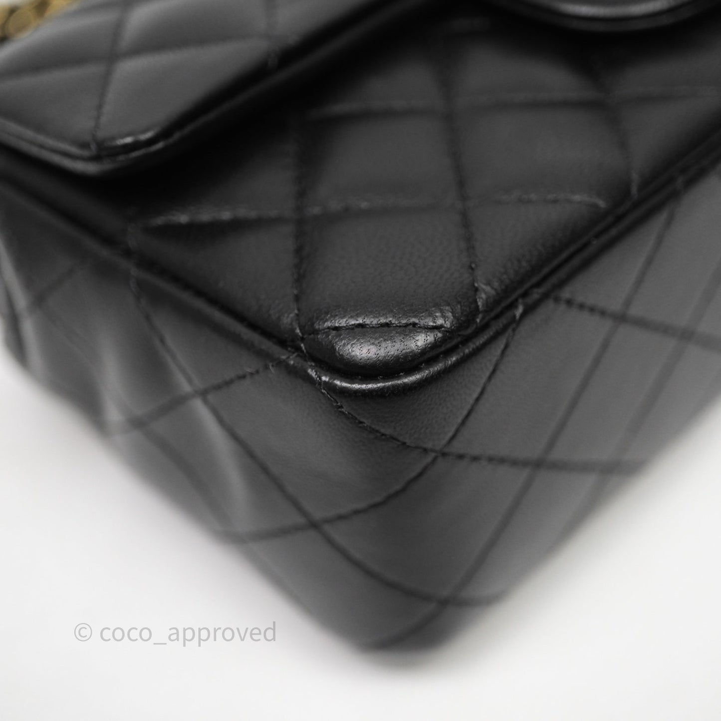 Chanel Mini Rectangular Black Lambskin Bag Gold Hardware