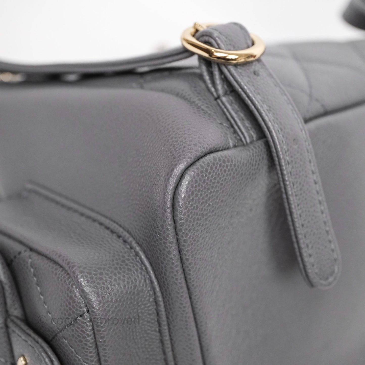 Chanel Small Duma Backpack Dark Grey Caviar Gold Hardware 23K