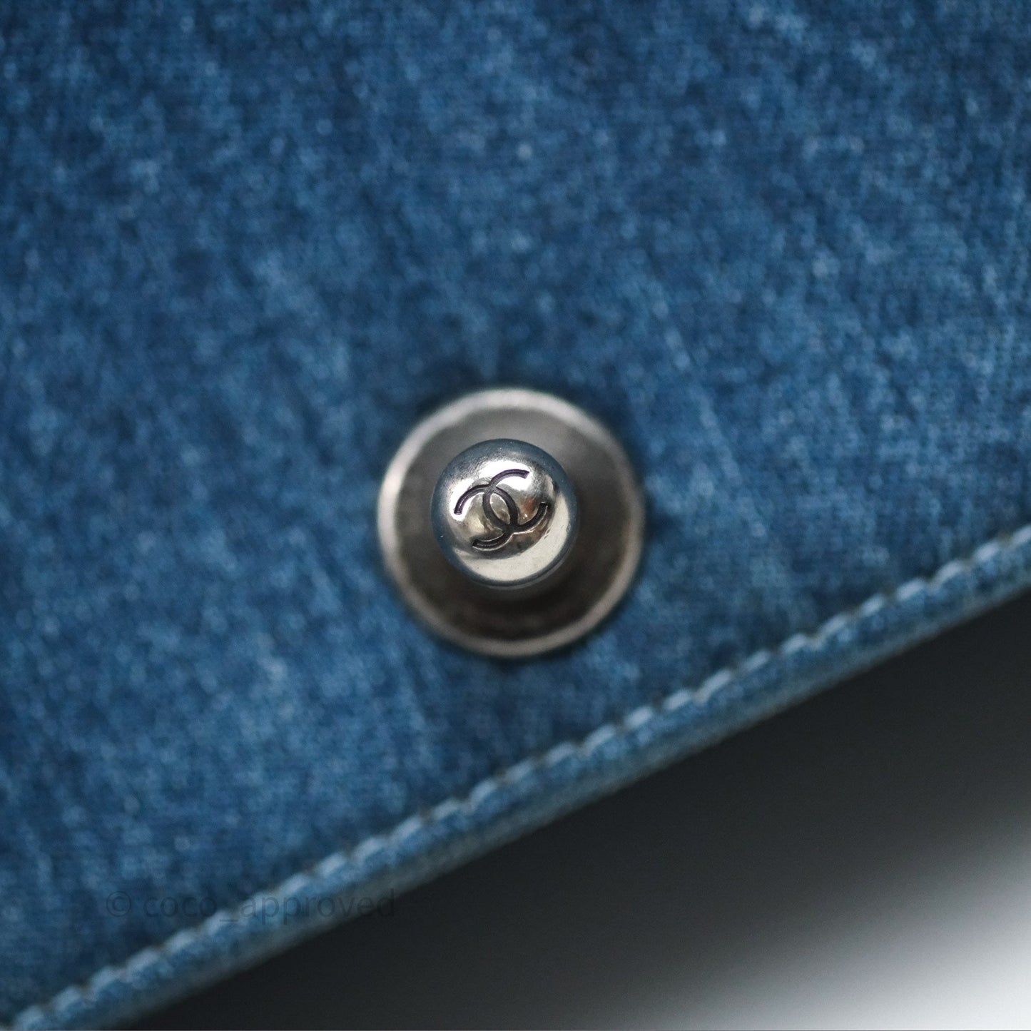 Chanel Small Boy Blue Denim Tweed Ruthenium Hardware