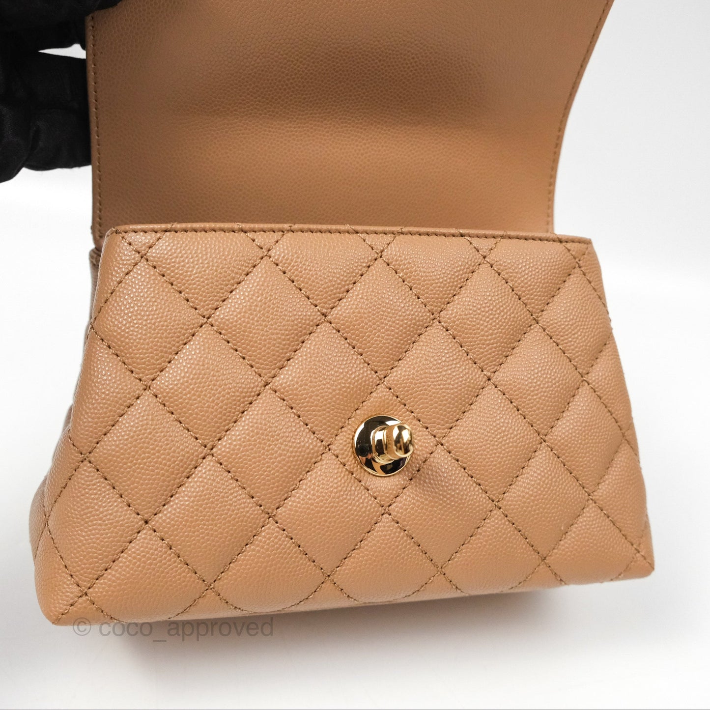 Chanel Mini Coco Handle Dark Beige Caviar Gold Hardware