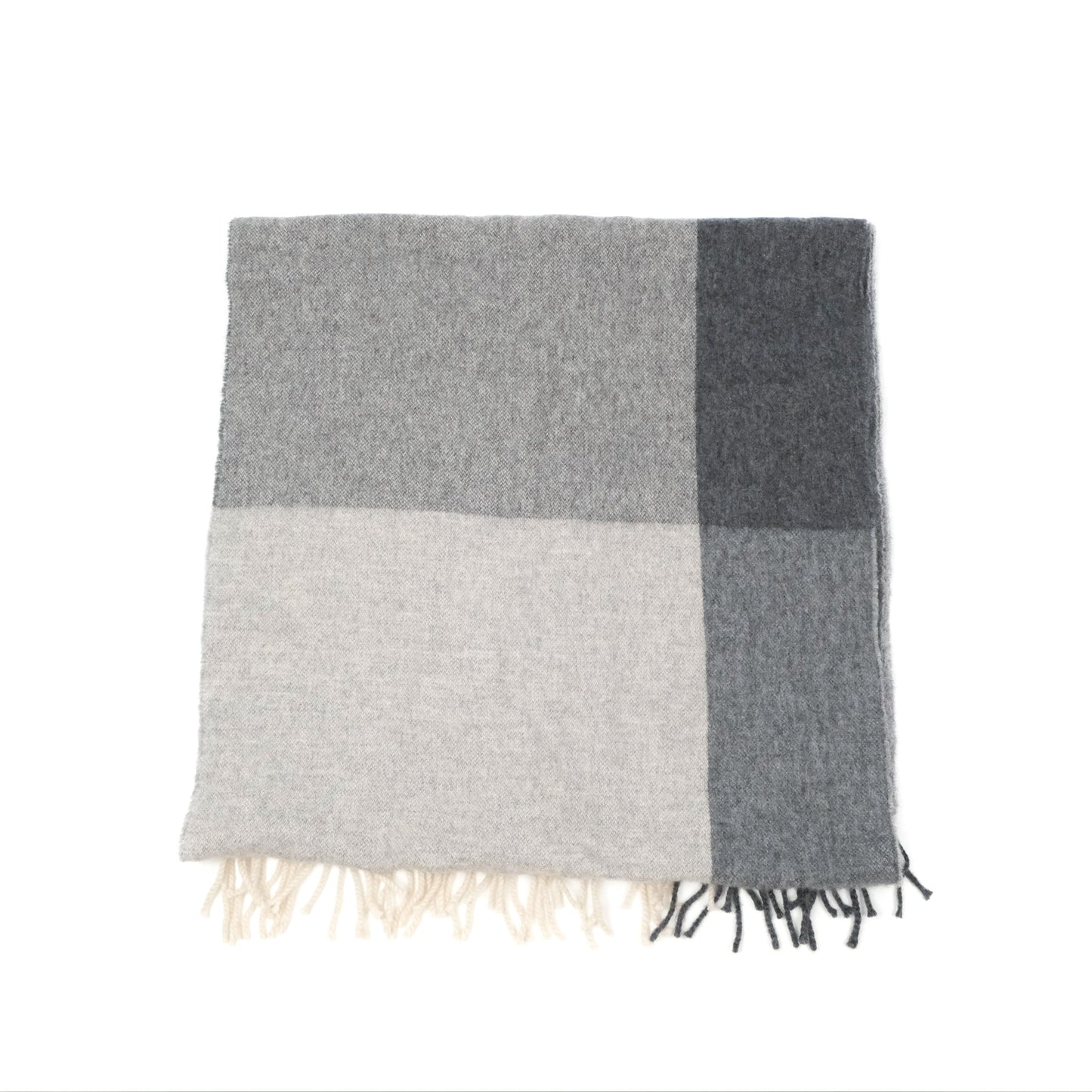 Hermès Men's Summer Block Muffler Scarf Cashmere Gris Chine