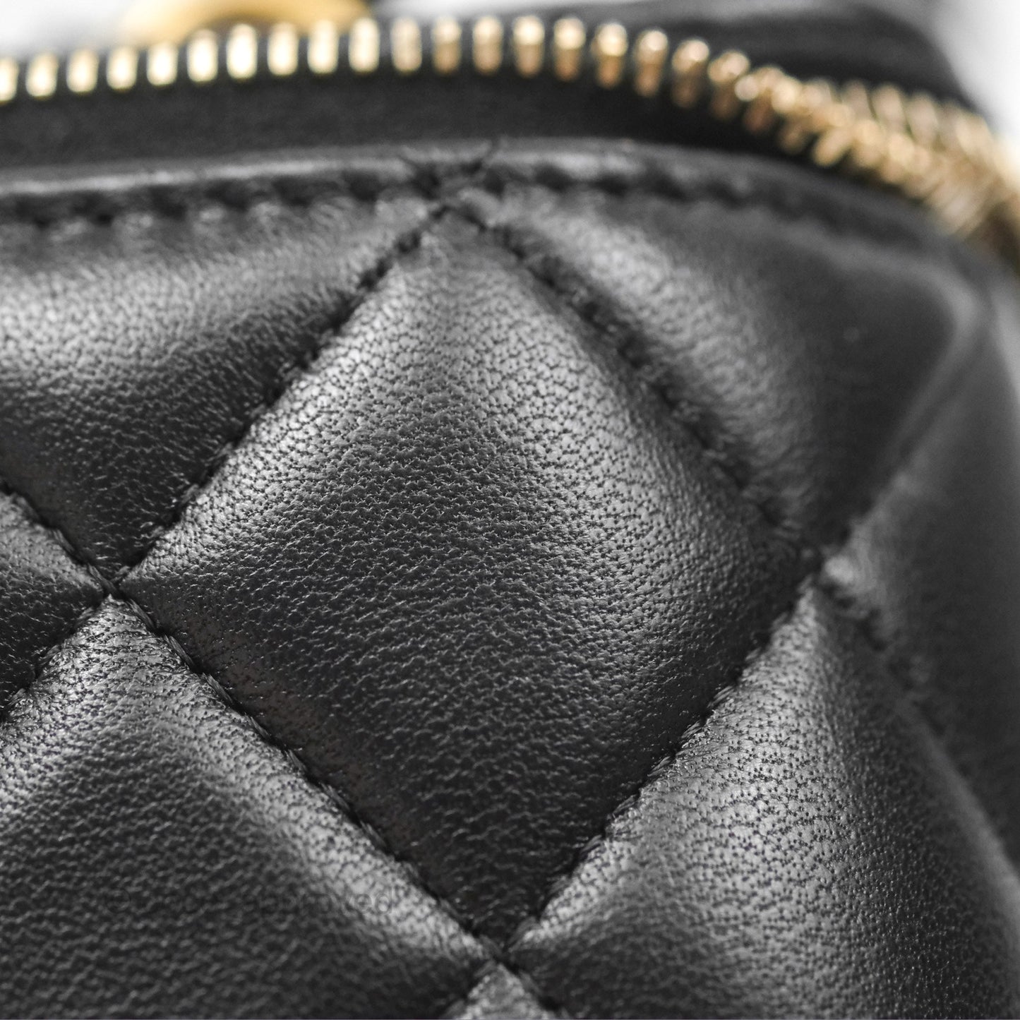Chanel Vanity Rectangular Top Handle Black Lambskin Aged Gold Hardware