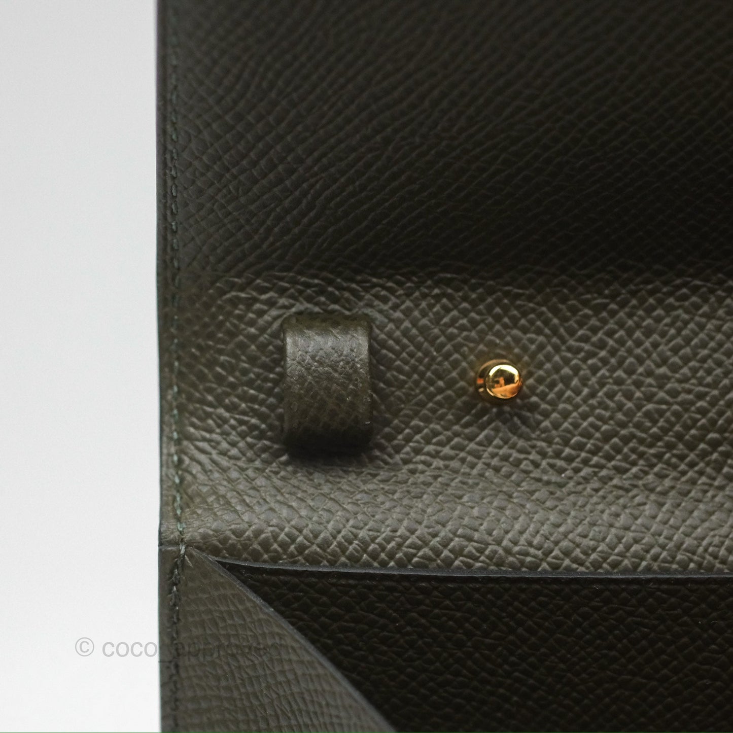 Hermès Clic 16 Wallet On Chain Vert De Gris Epsom Gold Hardware