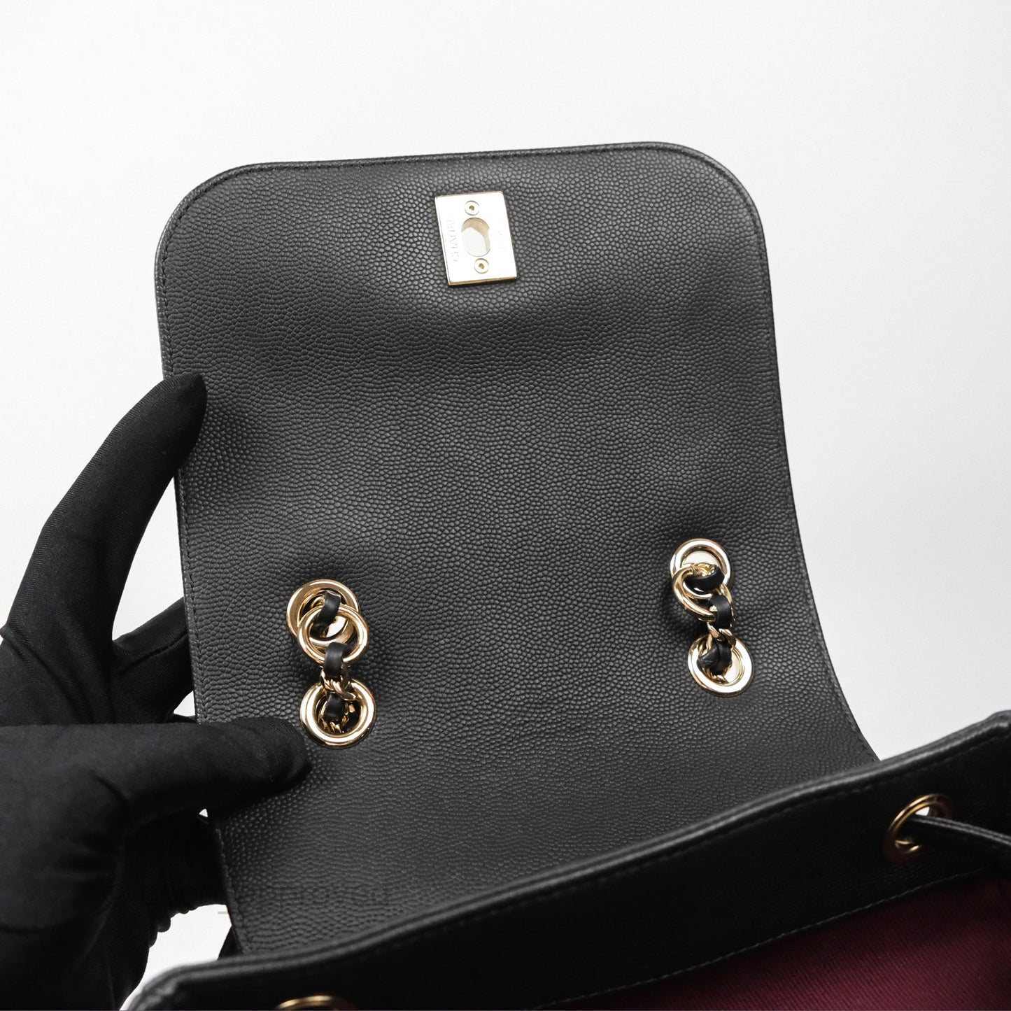 Chanel Quilted Business Affinity Backpack Black Caviar Gold Hardware