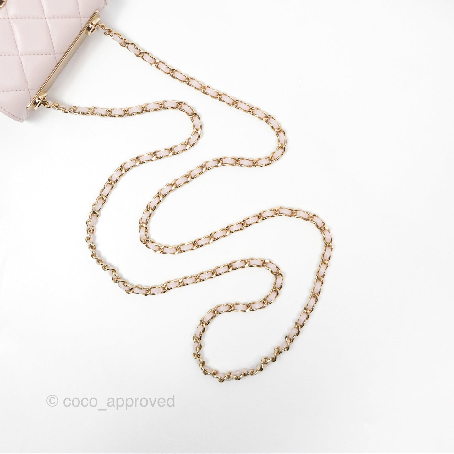 Chanel Mini Quilted Trendy CC Clutch With Chain Light Pink Lambskin Gold Hardware