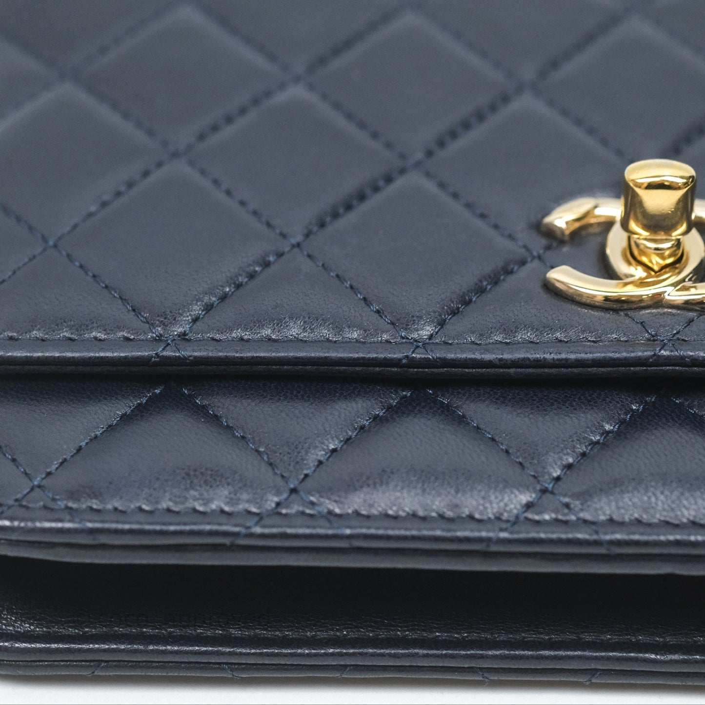 Chanel Trendy CC WOC Wallet On Chain Navy Lambskin Gold Hardware