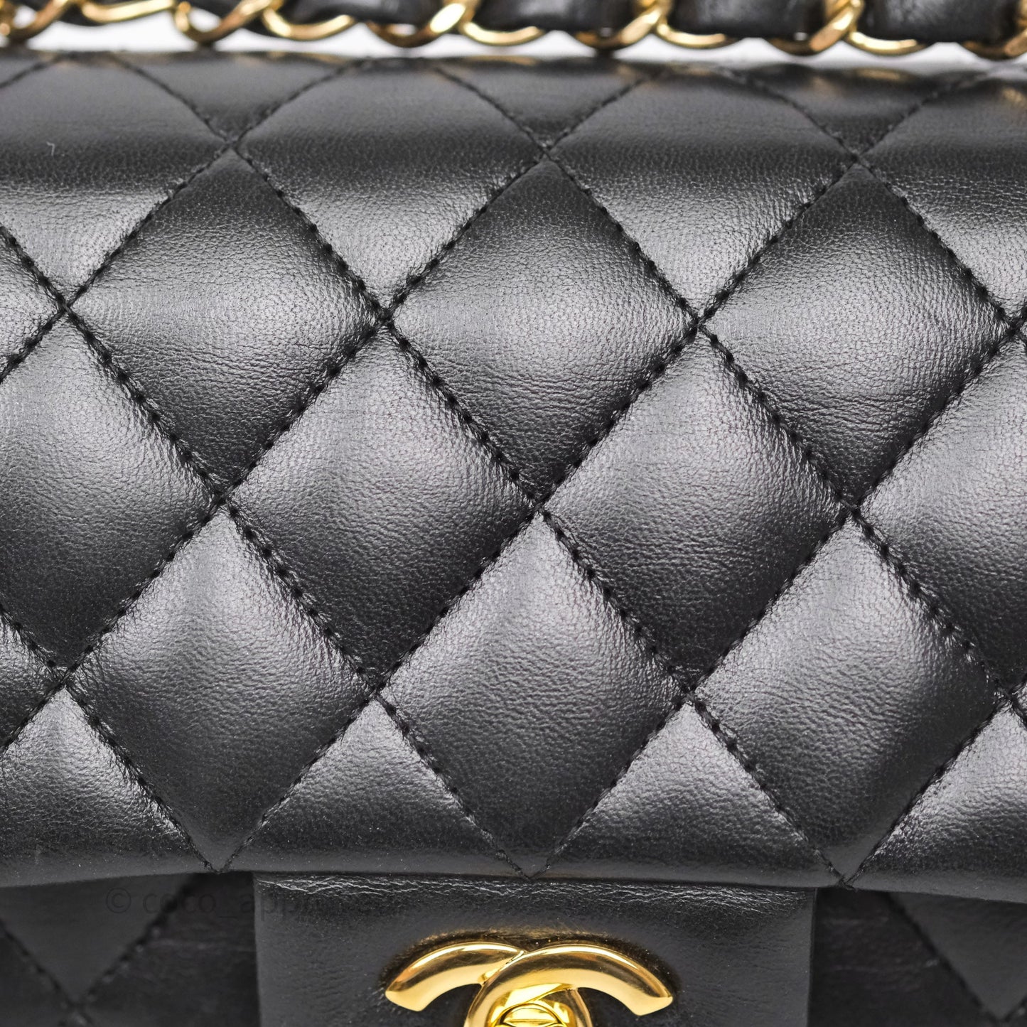 Chanel Small Classic Flap Quilted Black Lambskin Gold Hardware