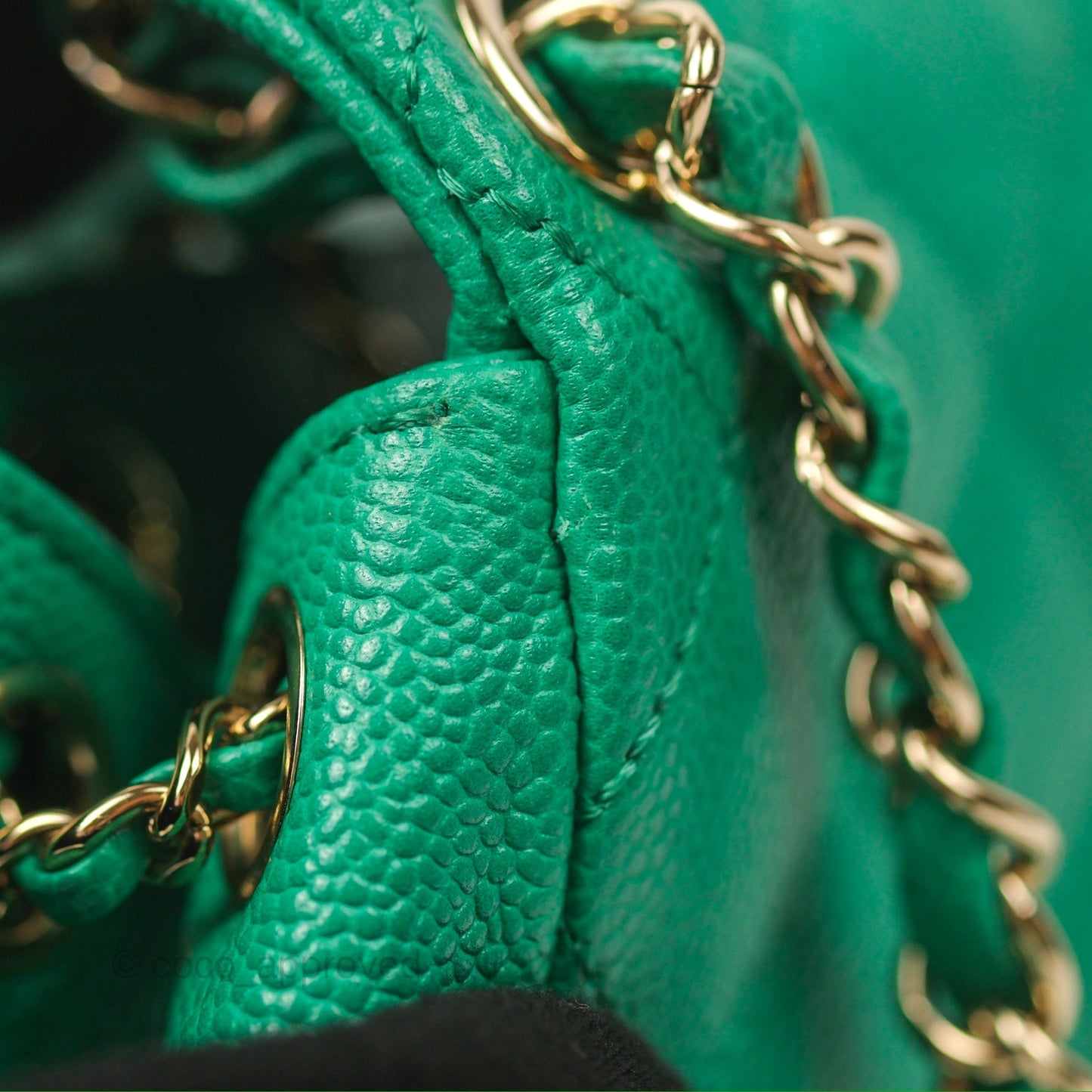 Chanel Duma Backpack Small Green Caviar Gold Hardware 23P