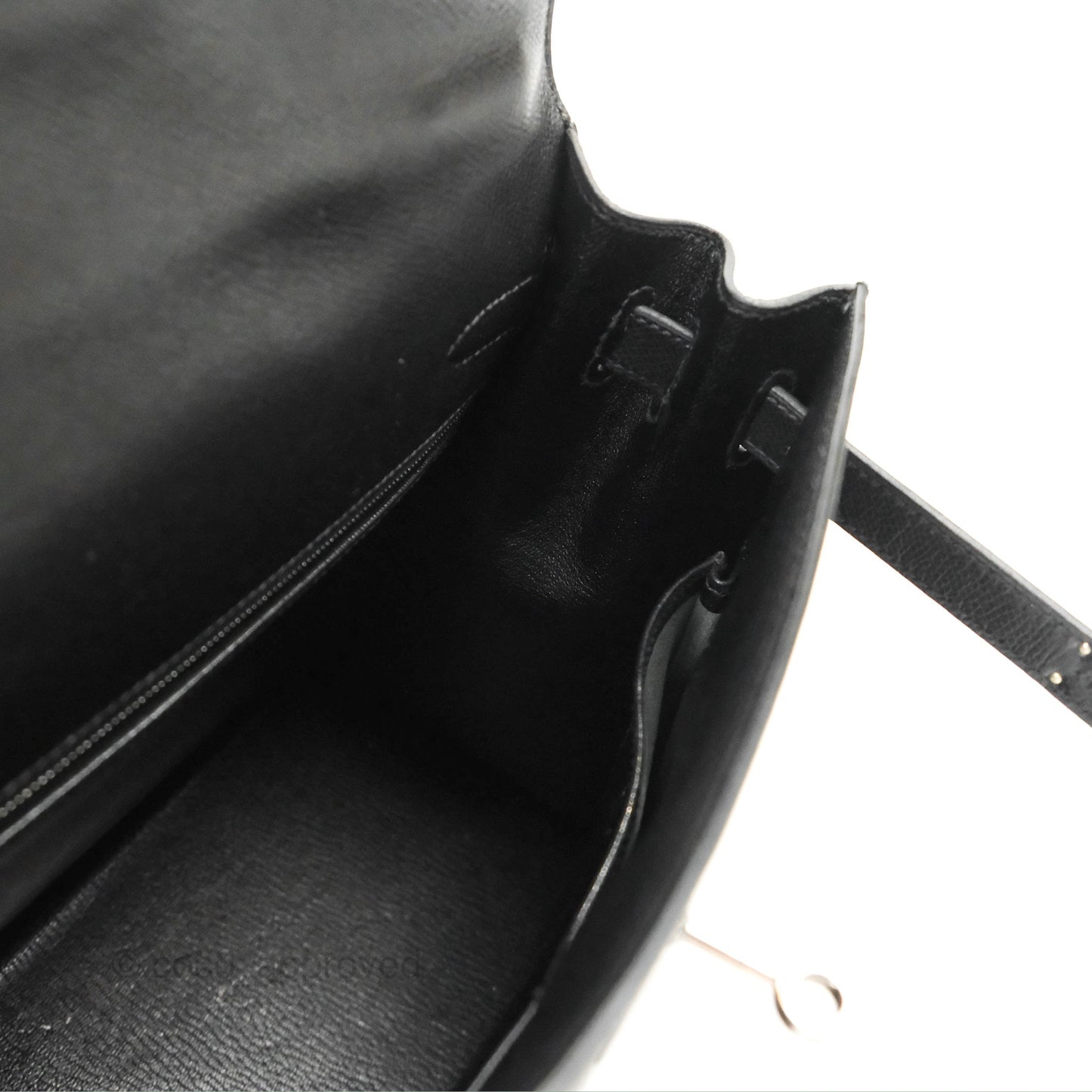 Hermès Kelly 32 Sellier Black Epsom Palladium Hardware