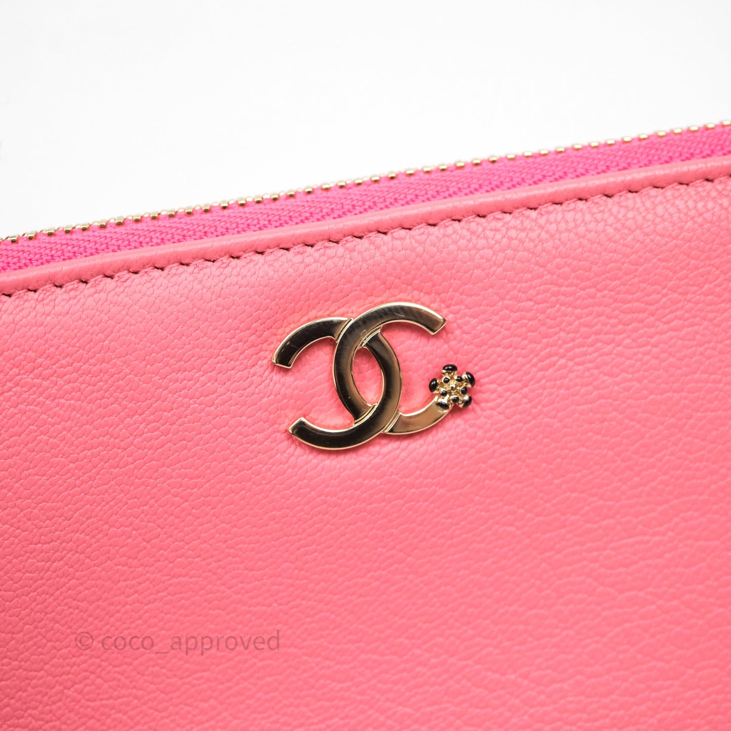 Chanel Camellia Mini O Case Pink Calfskin Gold Hardware