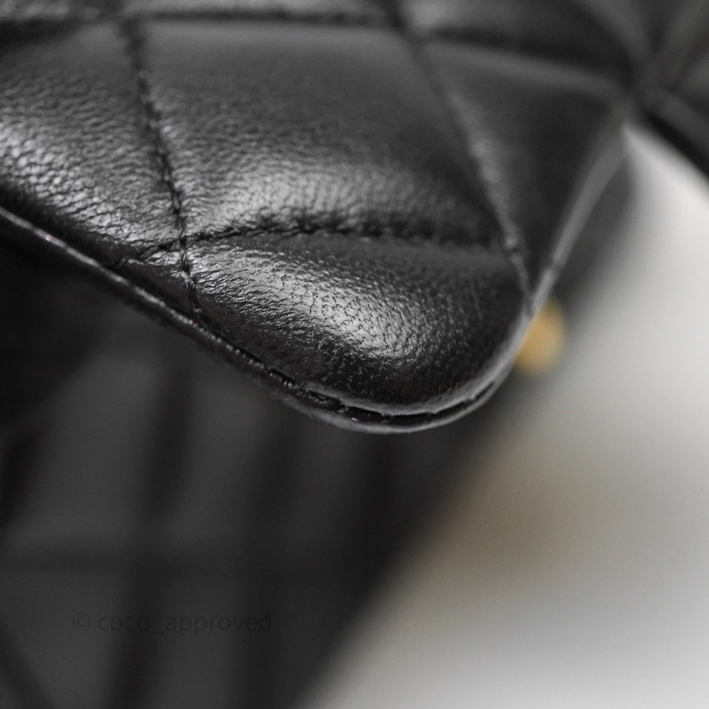 Chanel Mini Square Quilted Black Lambskin Gold Hardware