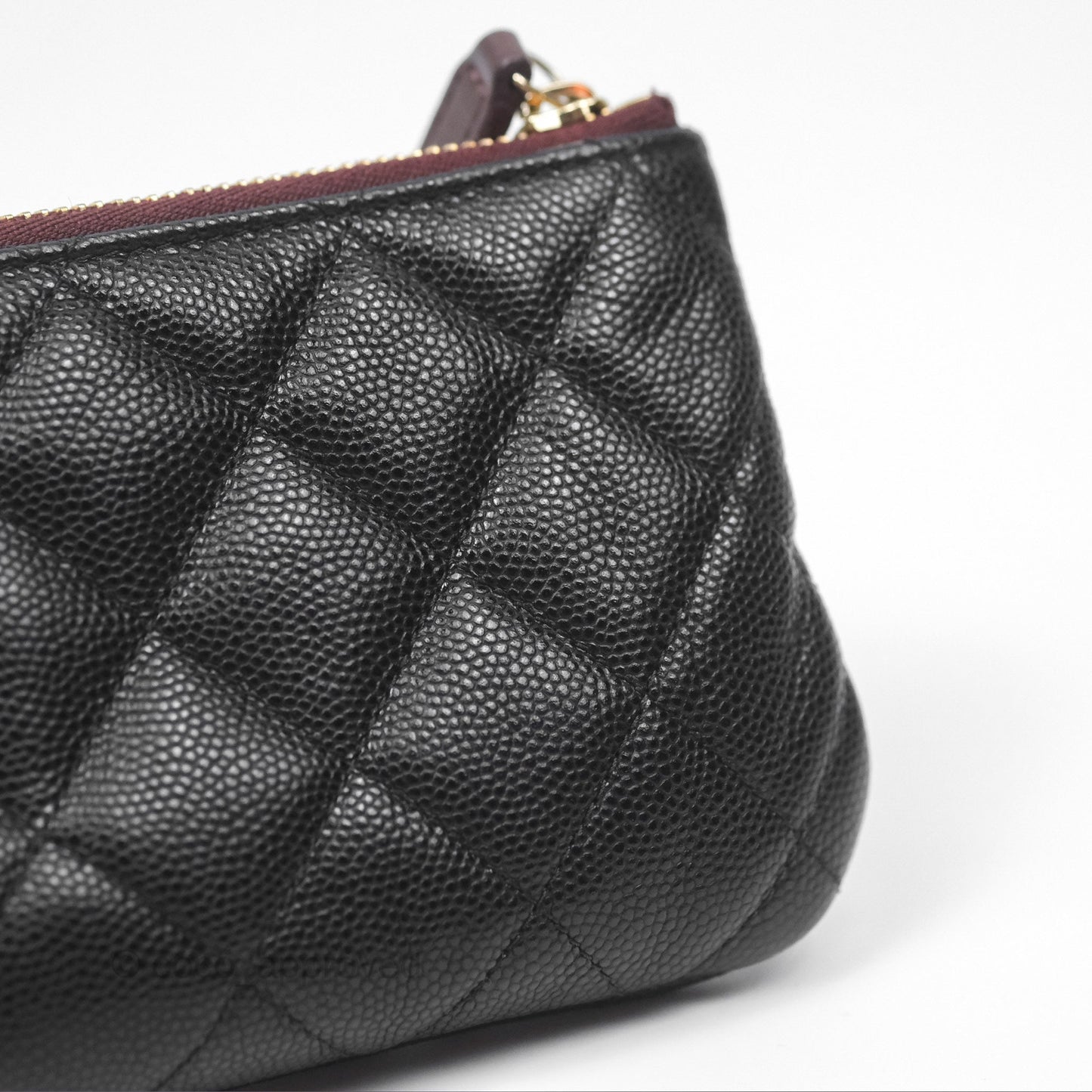 Chanel Quilted Mini O Case Black Caviar Gold Hardware