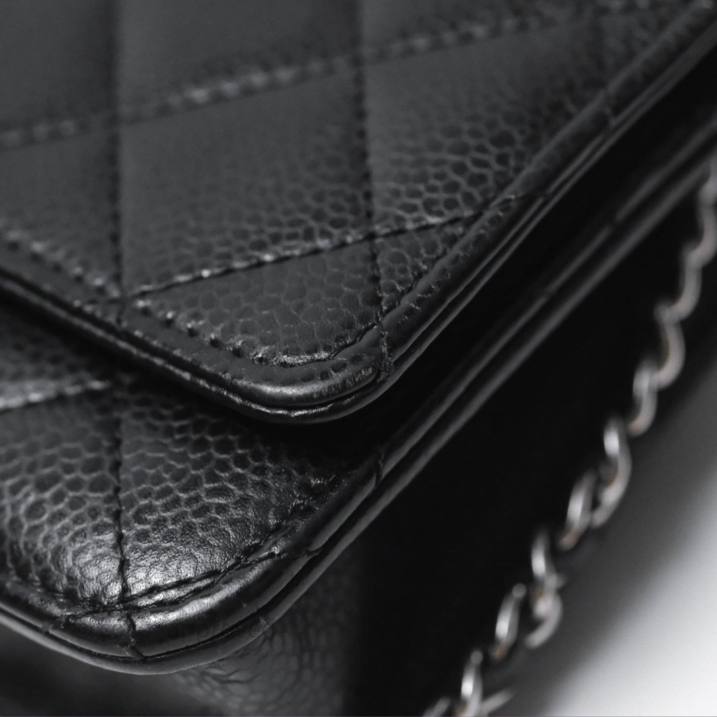 Chanel Quilted WOC Black Caviar Silver Hardware