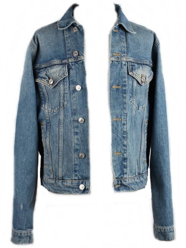 Luxury Balenciaga Wave logo denim jacket 48