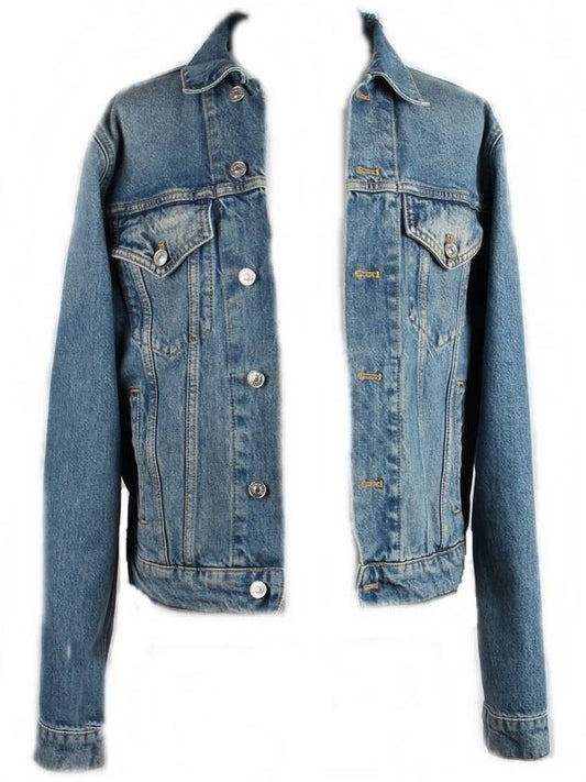 Luxury Balenciaga Wave logo denim jacket 48