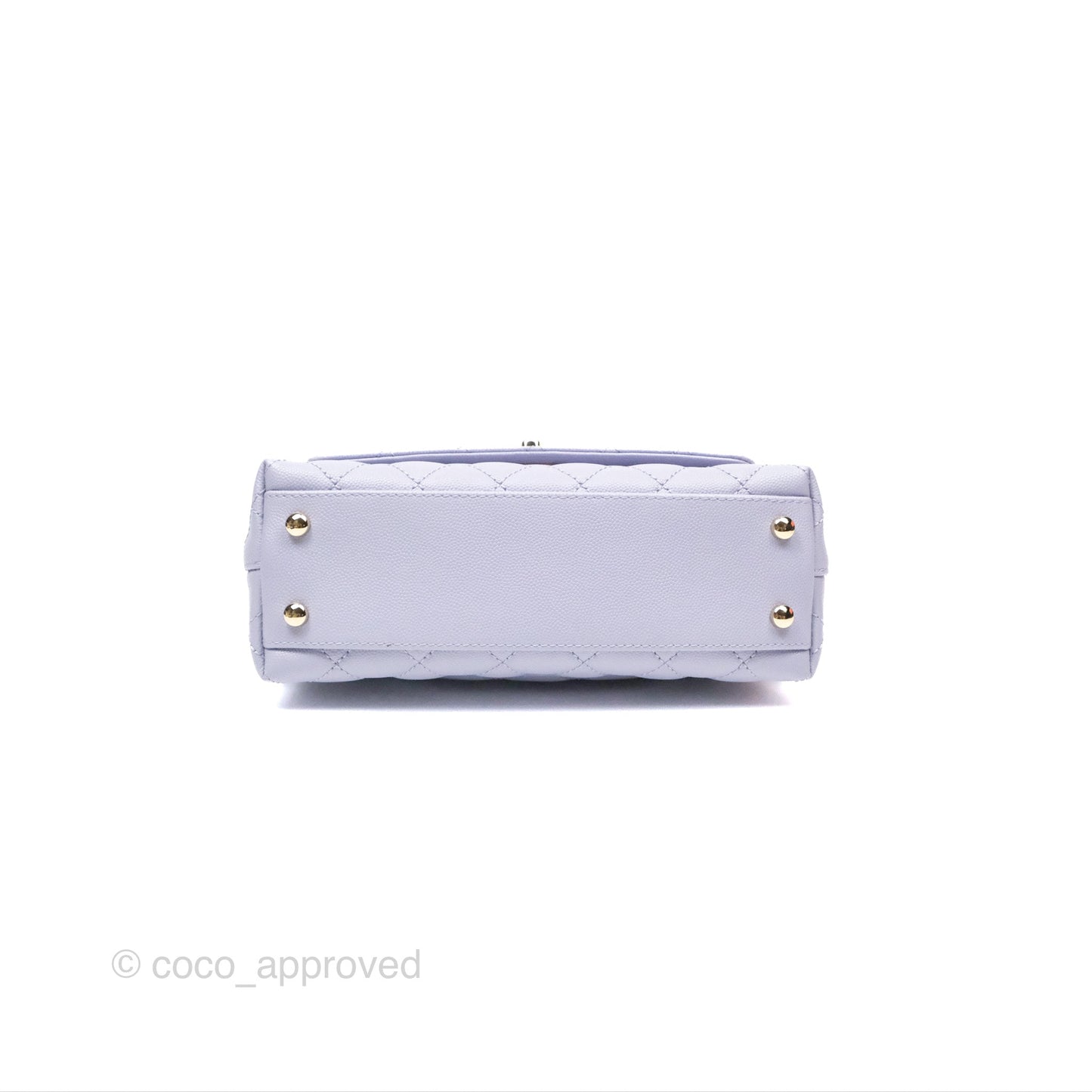 Chanel Small Coco Handle Quilted Lilac Caviar Gold Hardware