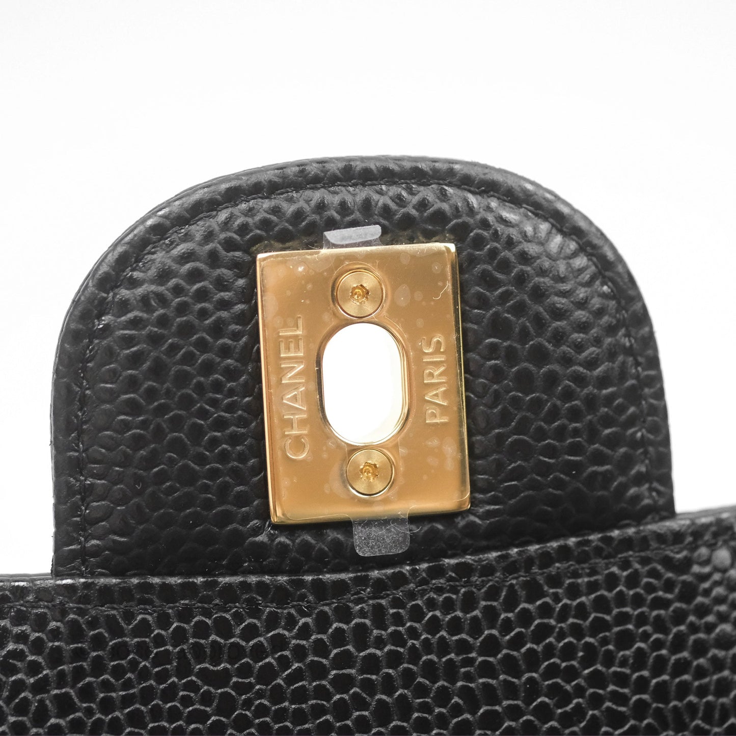 Chanel Classic M/L Medium Flap Quilted Black Caviar Gold Hardware