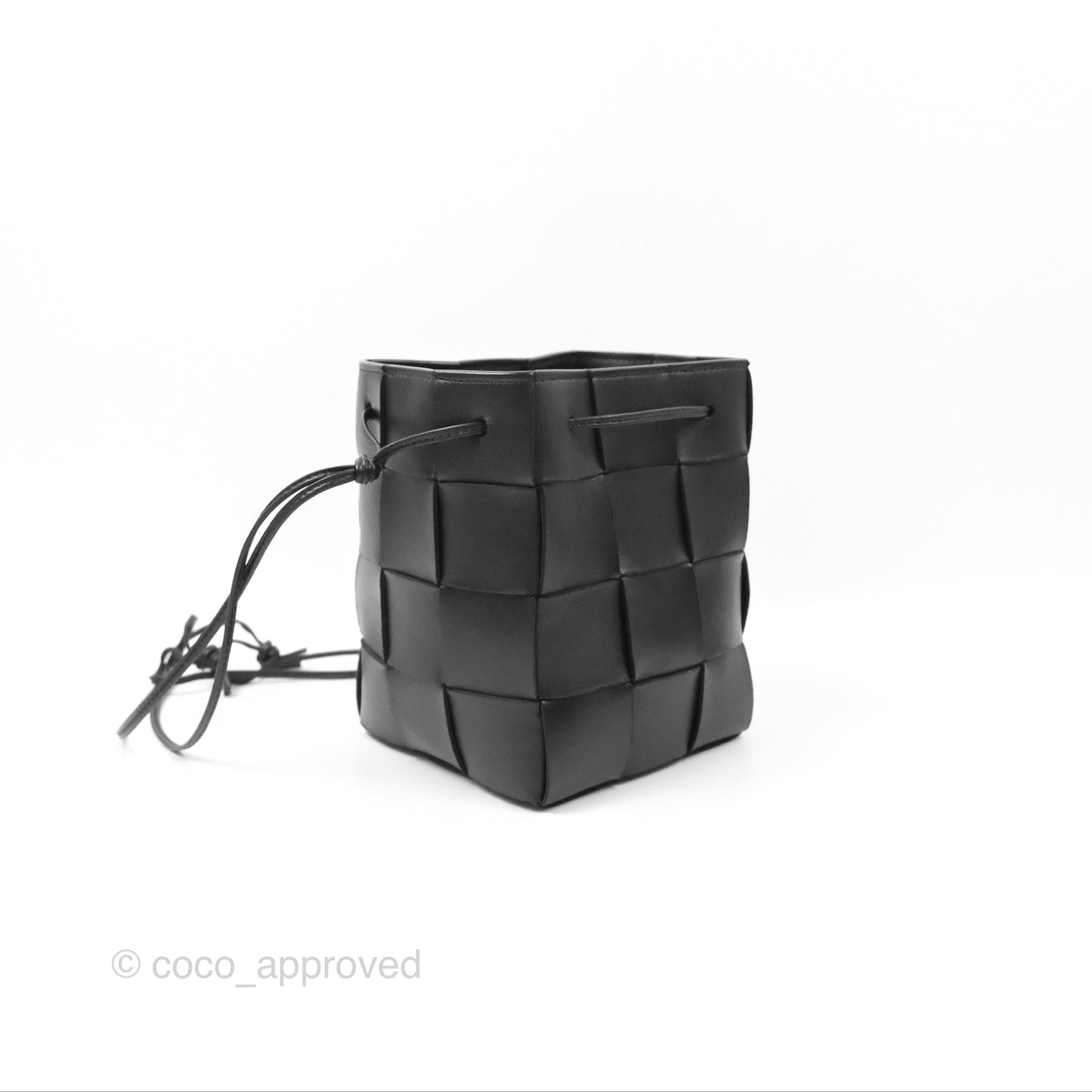 Bottega Veneta Small Cassette Bucket Bag Black Lambskin