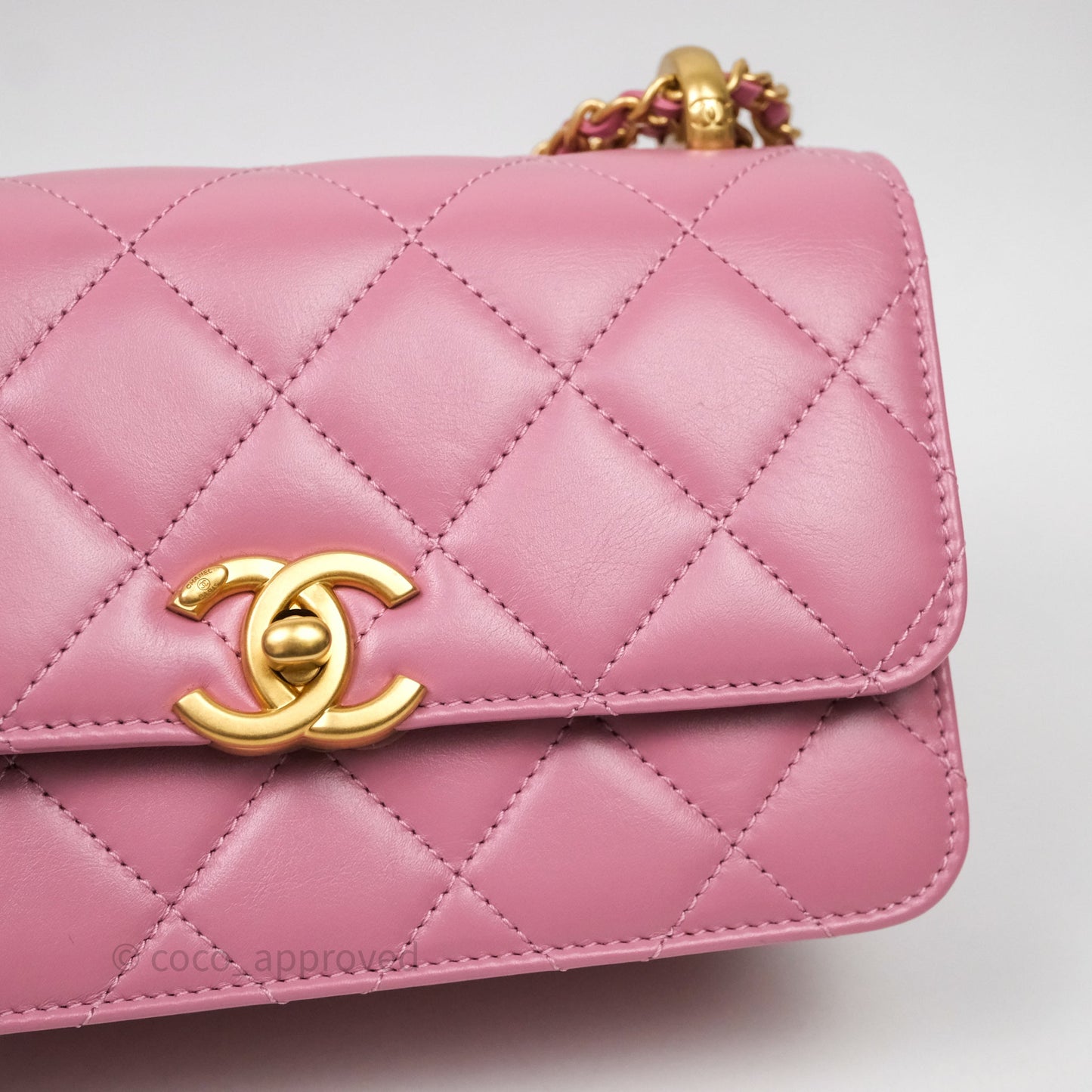 Chanel Quilted Mini Perfect Fit Adjustable Pink Calfskin Gold Hardware