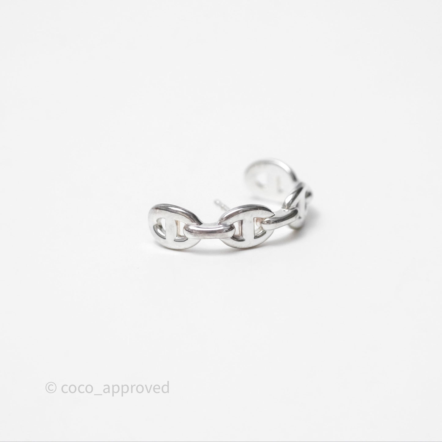 Hermès Chaine d'Ancre Enchainee Single Ear Climber Earrings Silver 925