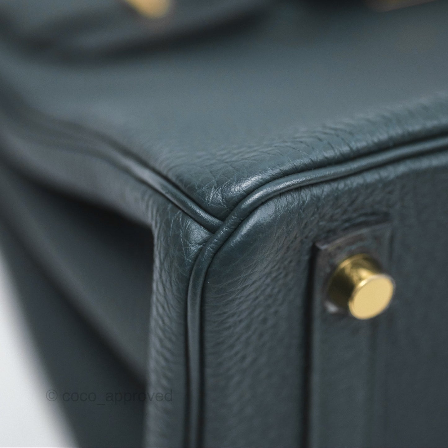 Hermès Birkin 25 Retourne Vert Cypres 6O Togo Gold Hardware