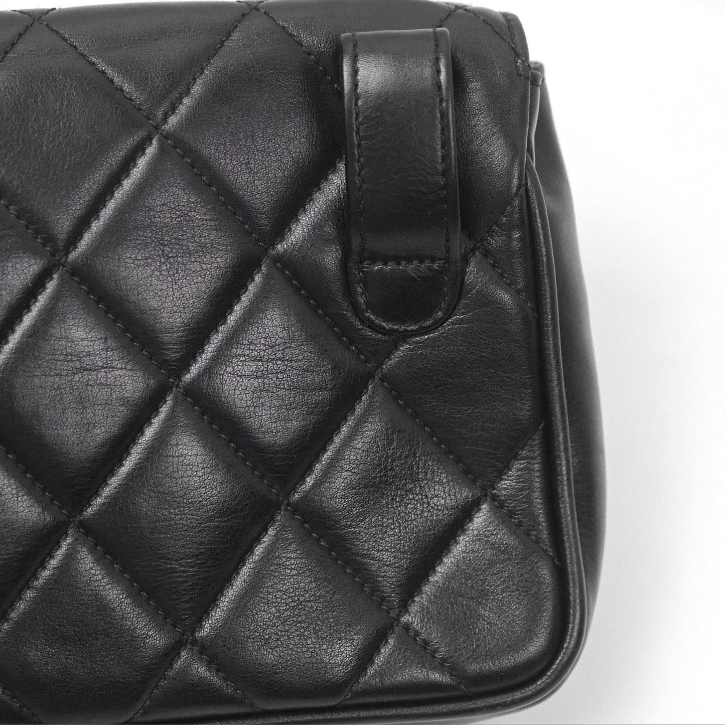 Chanel Vintage Belt Bag Quilted Black Lambskin 24K Gold Hardware