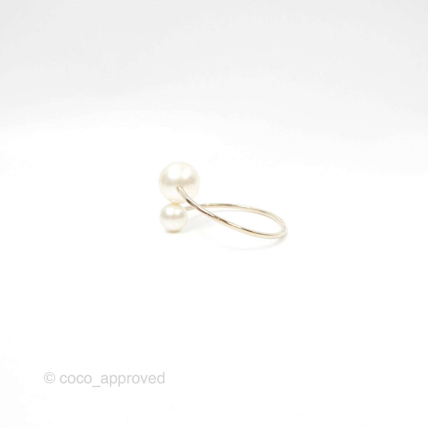 Chanel CC Pearl Bangle Gold Tone 14B