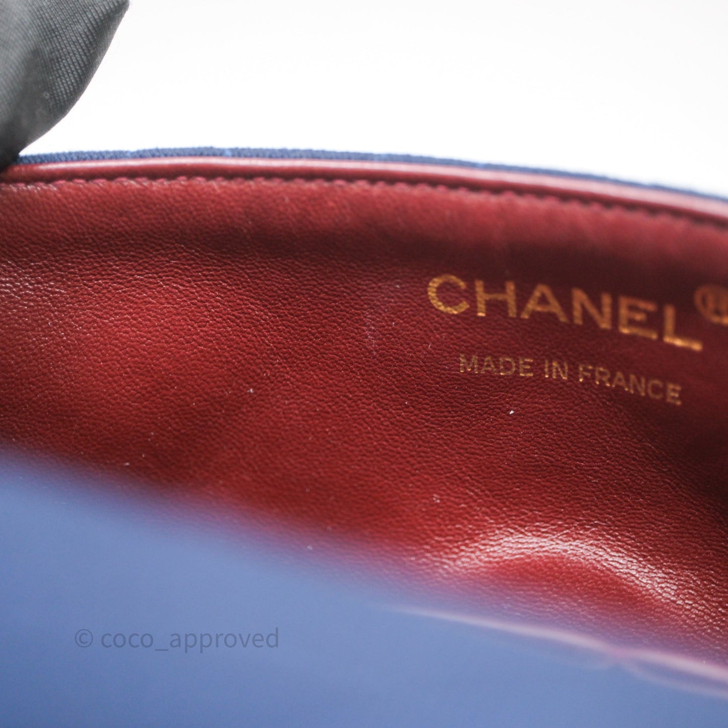 Chanel Vintage Mini Full Flap Bag Navy Fabrics / Lambskin 24K Gold Hardware