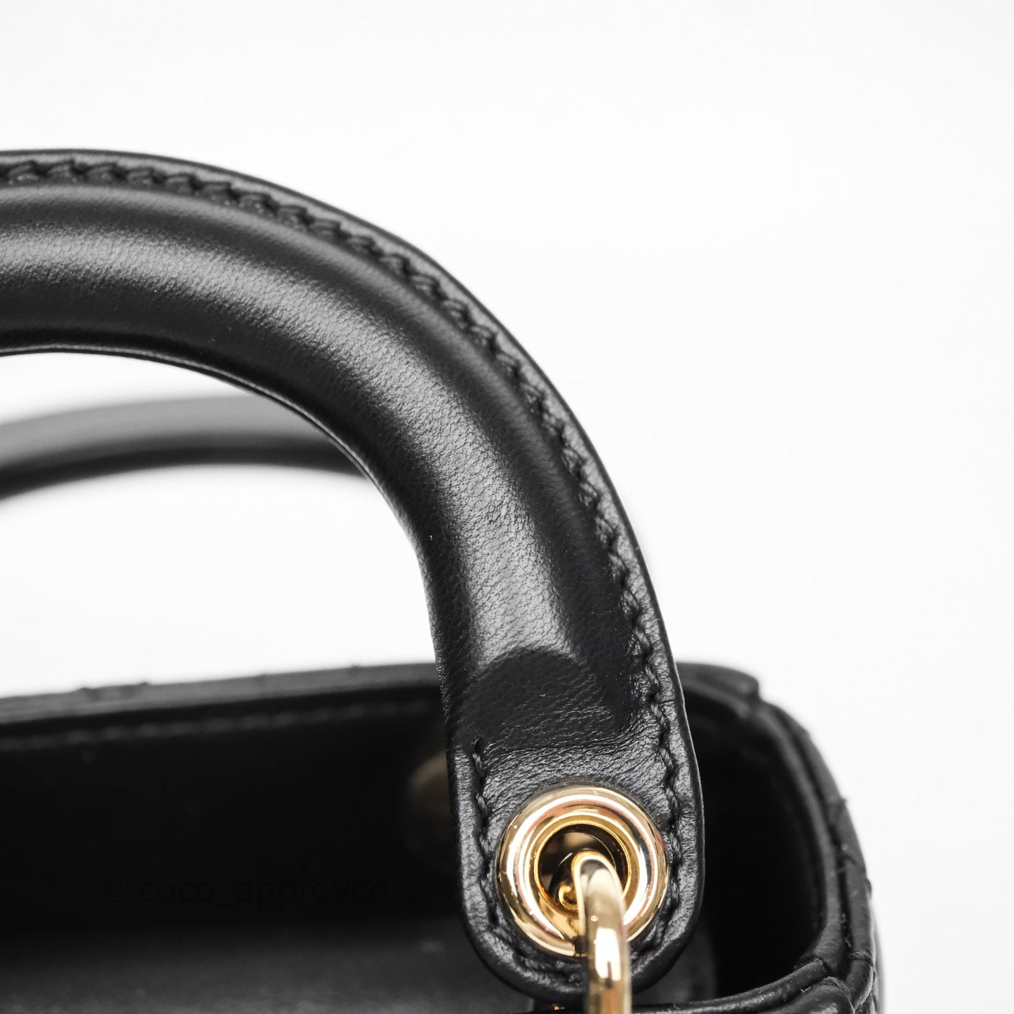 Christian Dior Micro Lady Dior Cannage Black Lambskin Gold Hardware