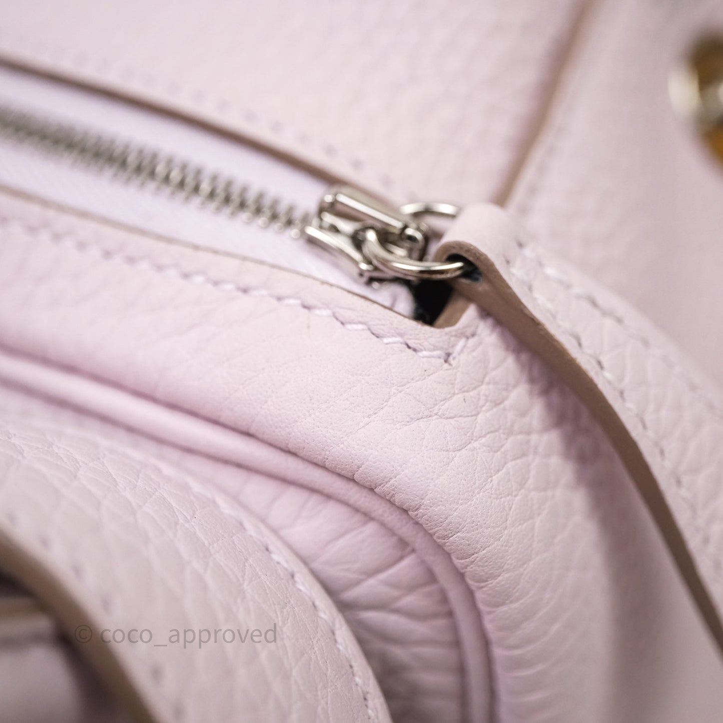Hermès Mini Lindy 20 Mauve Pâle 09 Clemence Palladium Hardware