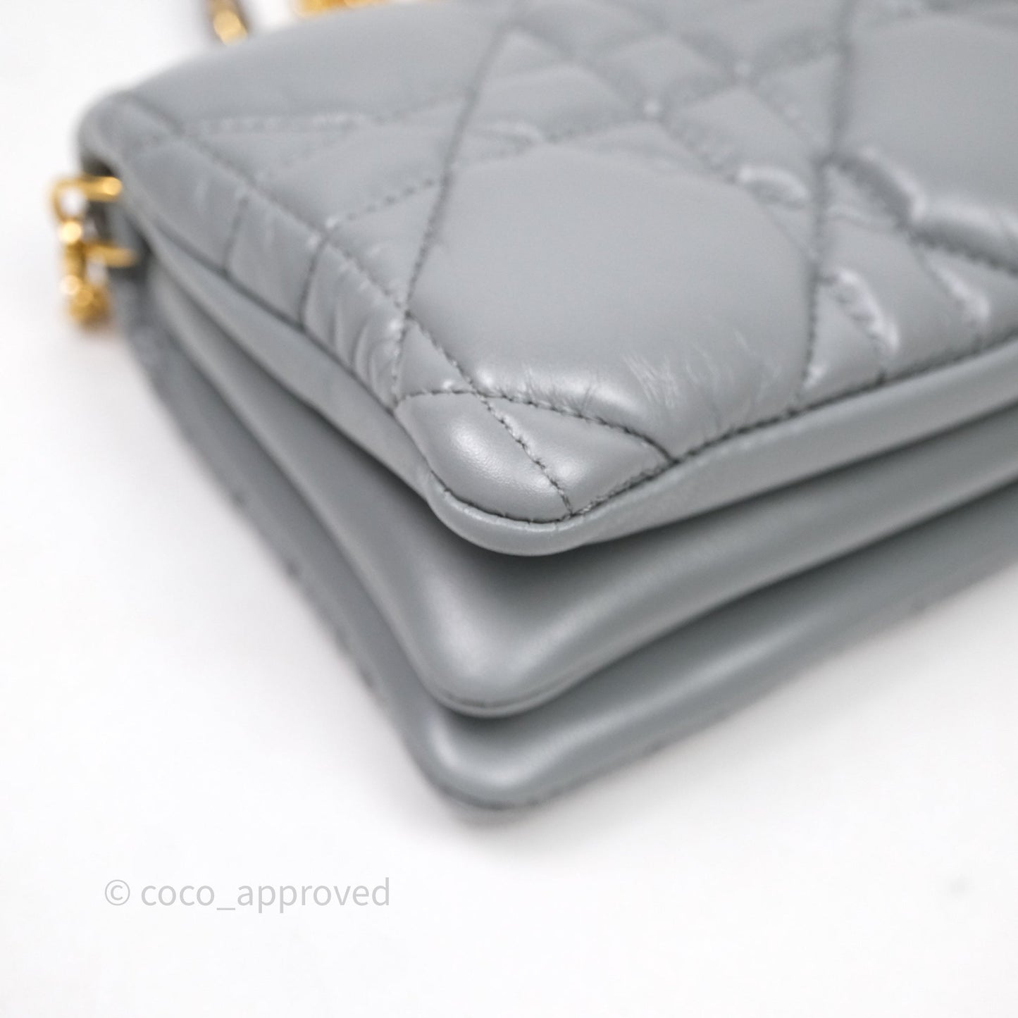 Christian Dior Mini Caro Bag Grey Macrocannage