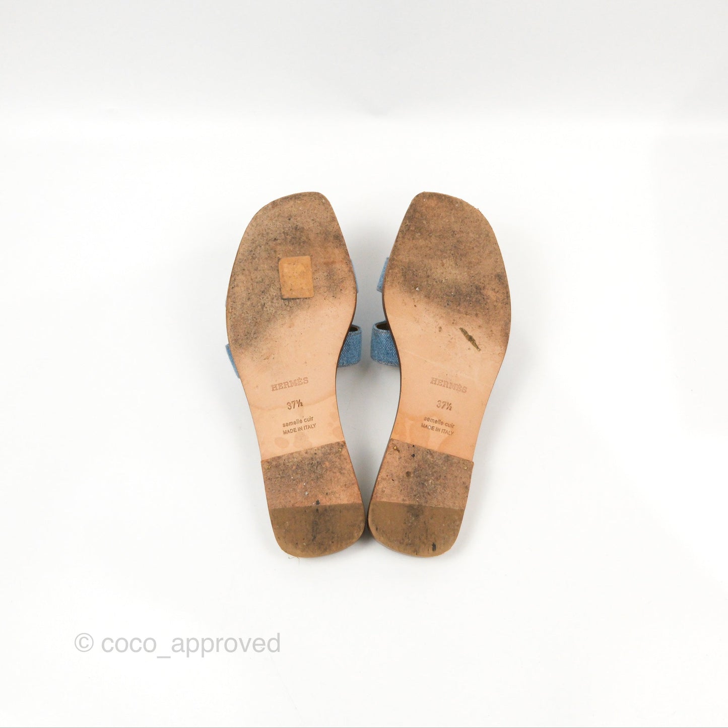 Hermès Oran Sandals Denim Size 37.5