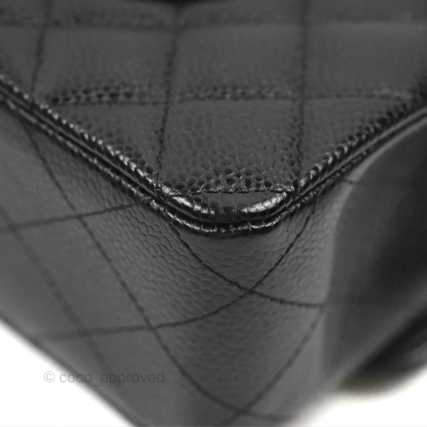 Chanel Classic M/L Medium Double Flap Black Caviar Gold Hardware
