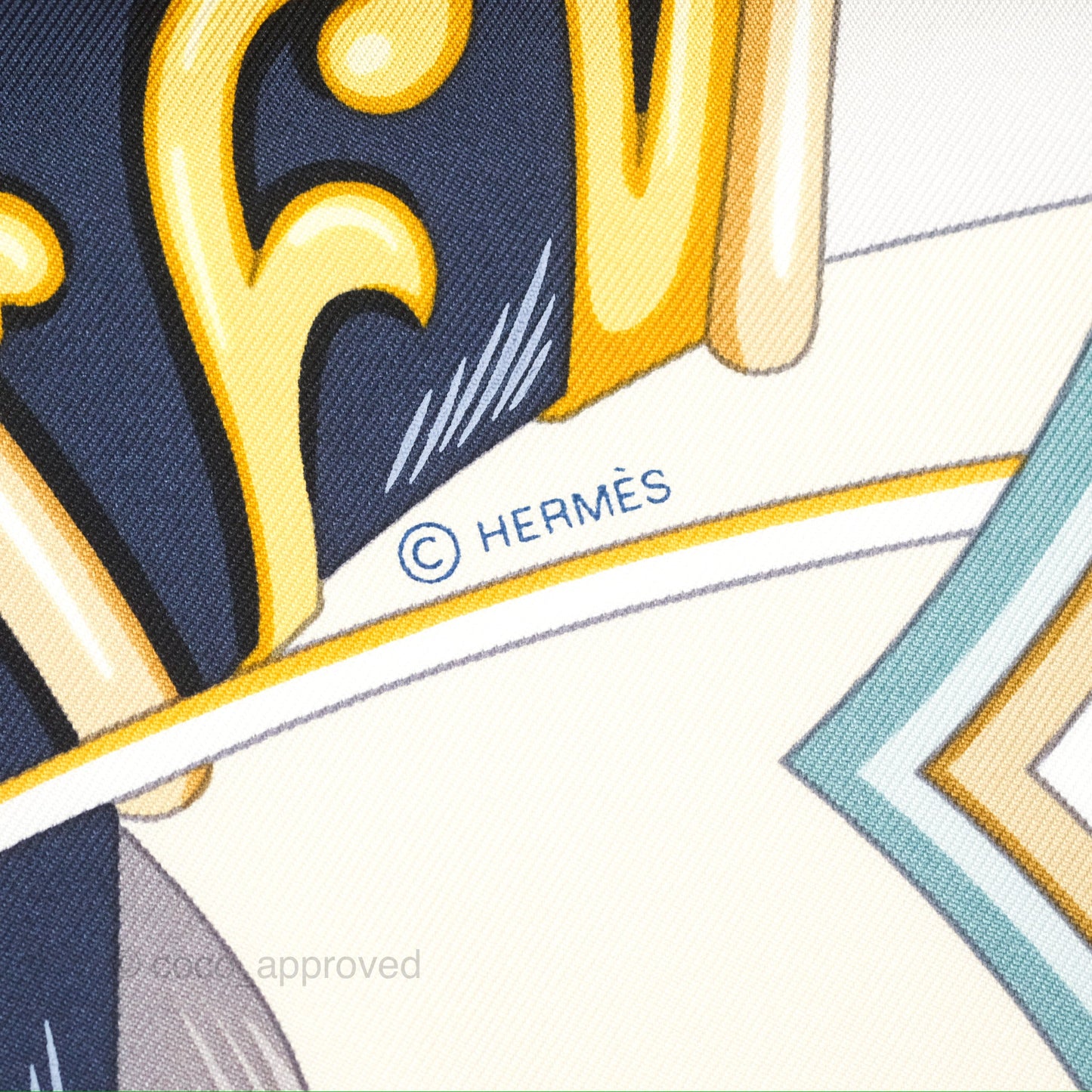 Hermès Harnais de Coeur Scarf 90