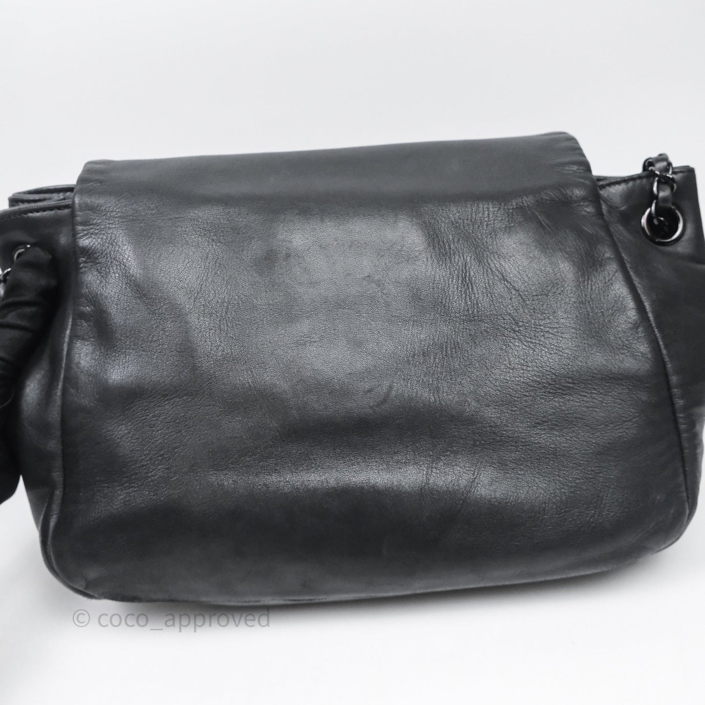 Chanel Lambskin Studded Accordion Black CC Flap Bag So Black Hardware