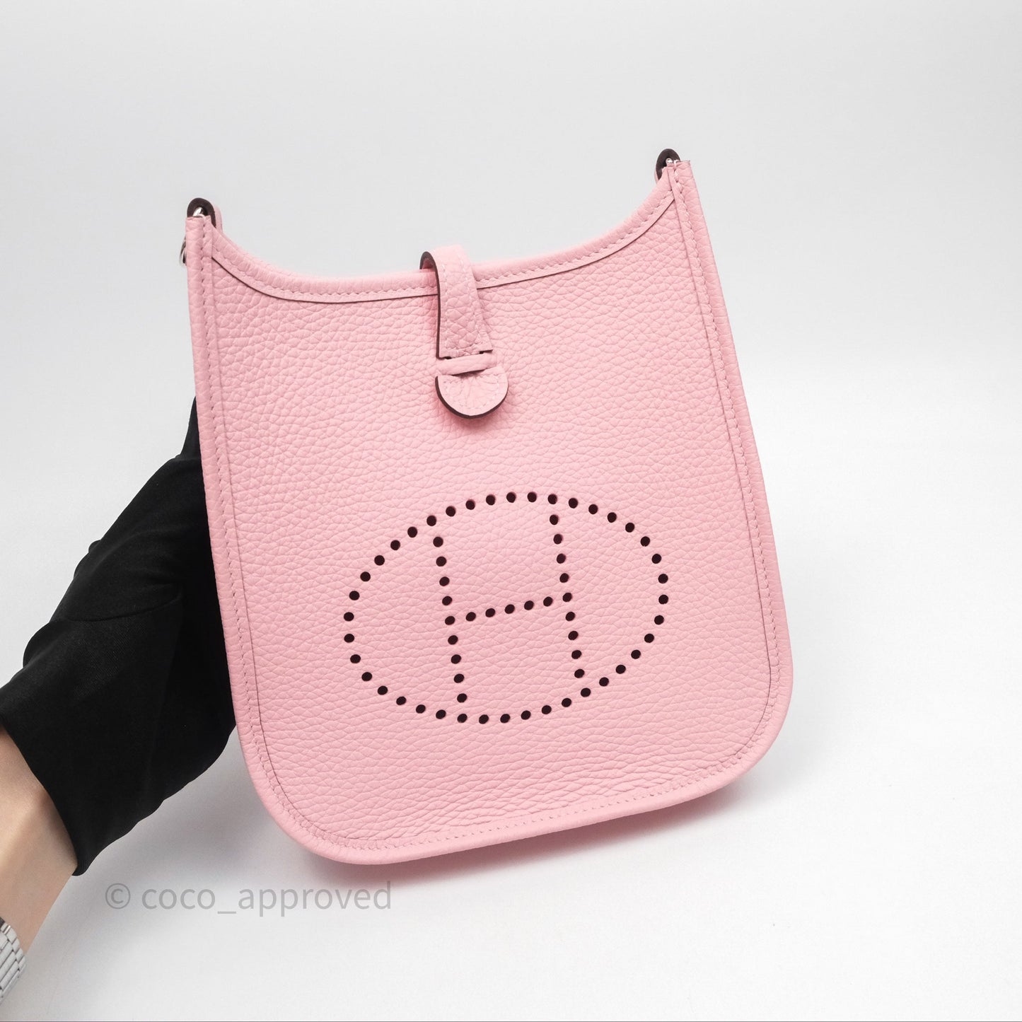 Hermès Mini Evelyne 16 Sakura/Rose Clemence Palladium Hardware