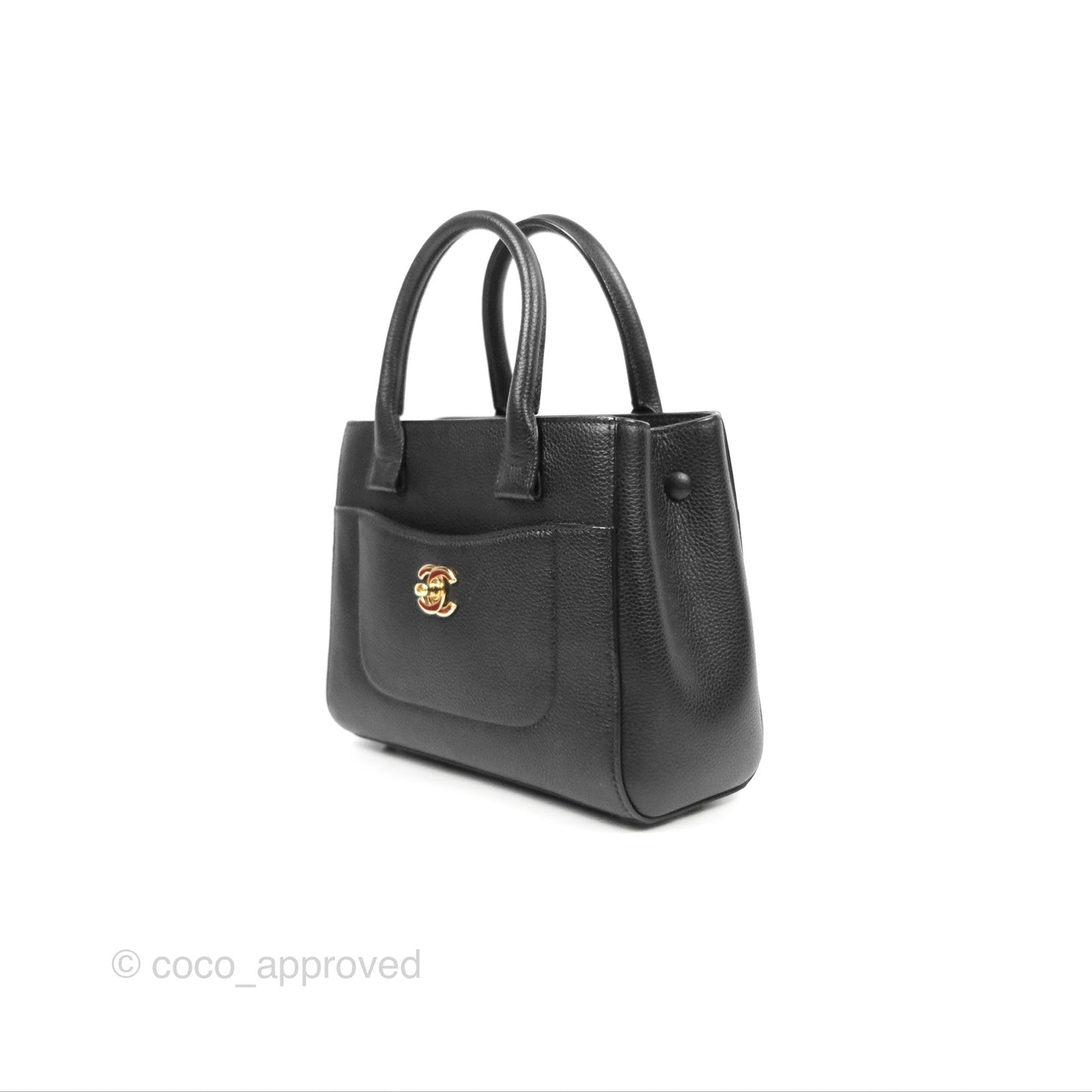 Chanel Mini Neo Executive Shopper Tote Black Grained Calfskin Gold Hardware