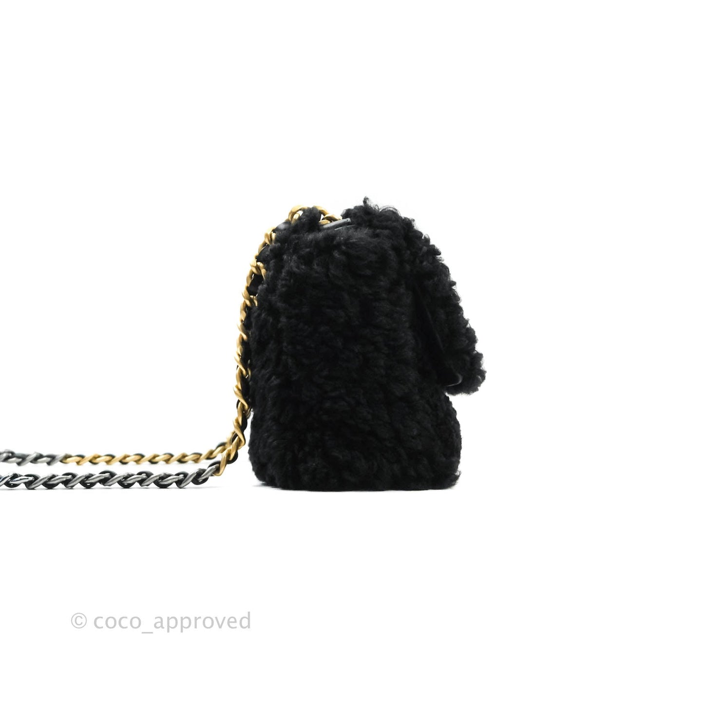 Chanel 19 Medium Shearling Black Mixed Hardware 20A