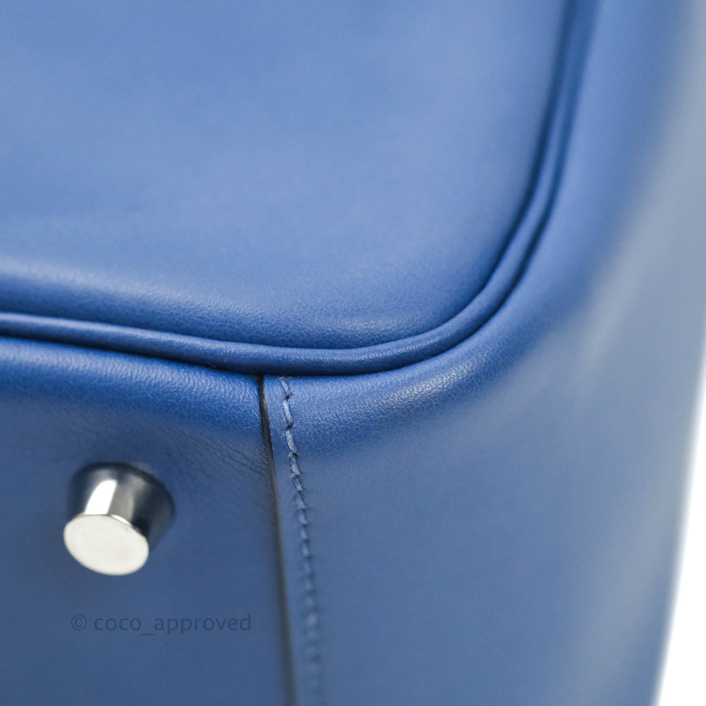 Hermès Lindy 26 Tressage de Cuir Swift Bleu Brighton Palladium Hardware