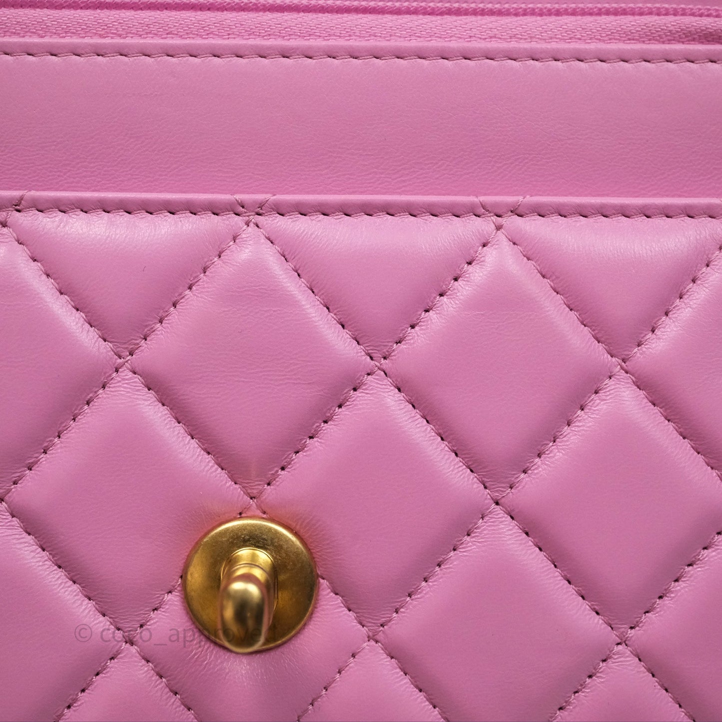 Chanel CC Chain Wallet On Chain WOC Pink Lambskin Aged Gold Hardware