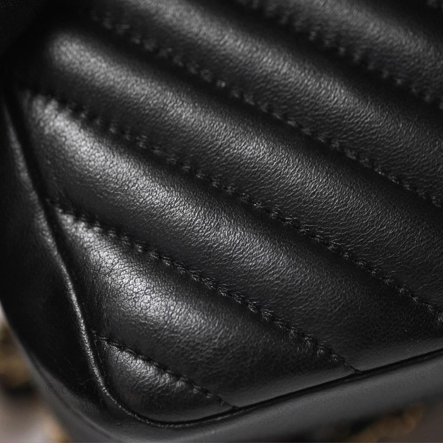 Chanel Mini Rectangular Chevron Black Lambskin Gold Hardware