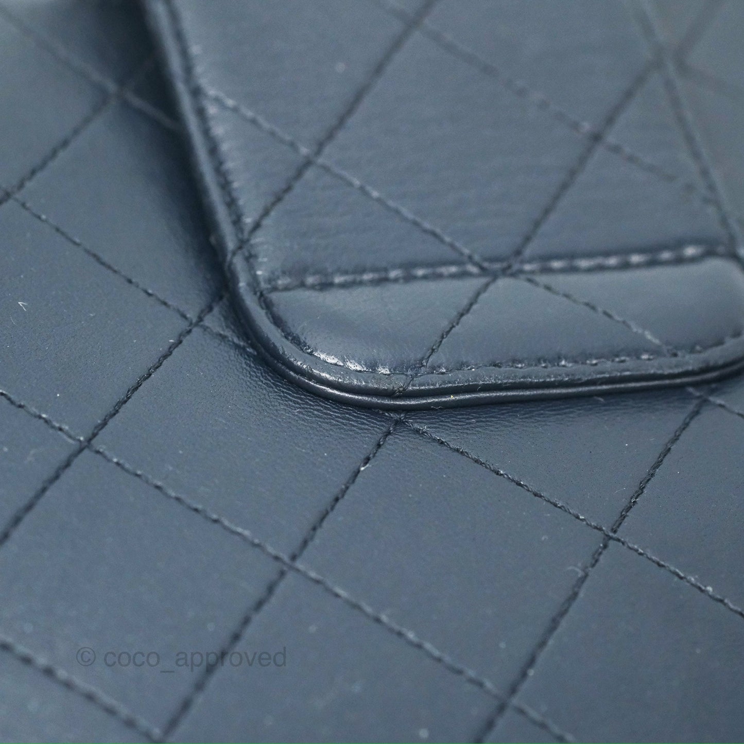 Chanel Medium Around The Corner Shopping Tote Navy Lambskin
