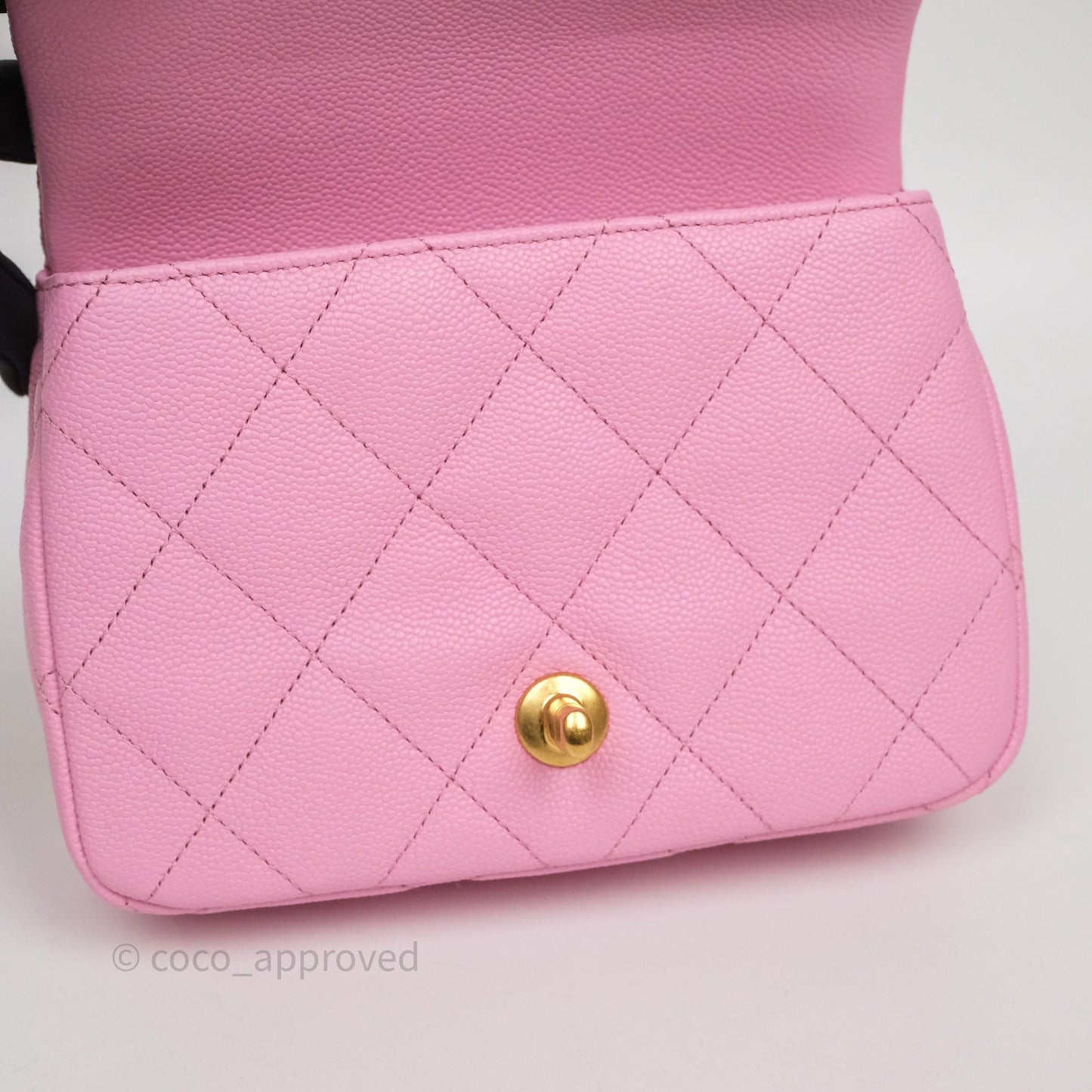 Chanel Heart Crush Mini Flap Bag Pink Caviar Aged Gold Hardware