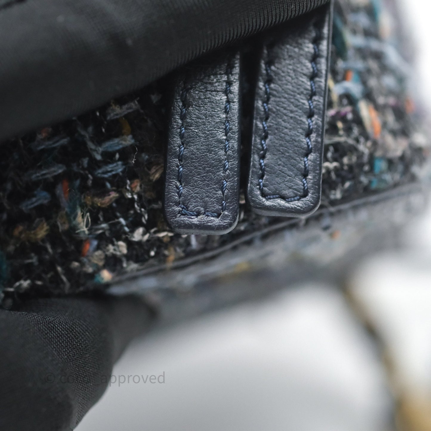 Chanel Medium CC Filigree Vanity Case Navy Tweed Python