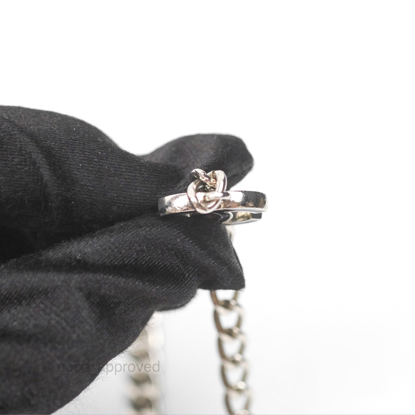Chanel Black CC Chain Belt Silver Tone 08V